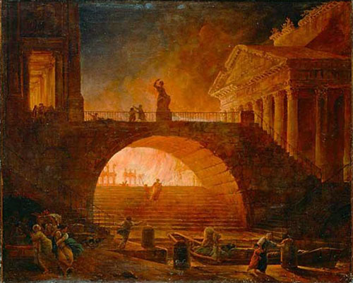 Hubert Robert, L'incendie de Rome du 18 juillet 64